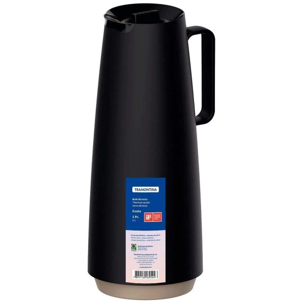 GARRAFA TÉRMICA - TRAMONTINA - EXATA 1L (Preta)
