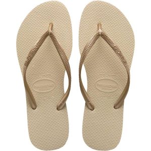 CHINELO HAVAIANAS - MODELO SLIM - AREIA/DOURADO