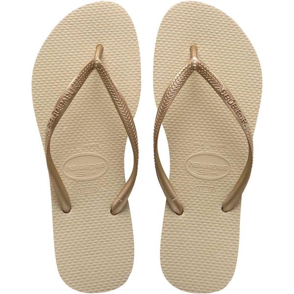CHINELO HAVAIANAS - MODELO SLIM - AREIA/DOURADO