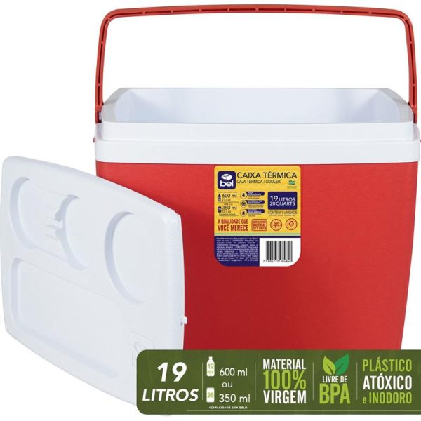 BEL - CAIXA TÉRMICA 19L - VERMELHO - Imagem 4