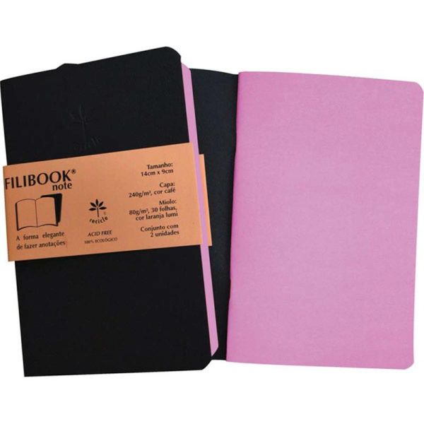 CADERNETA FILIBOOK 30FLS PEQUENA (Pct c/ 2 unid.)
