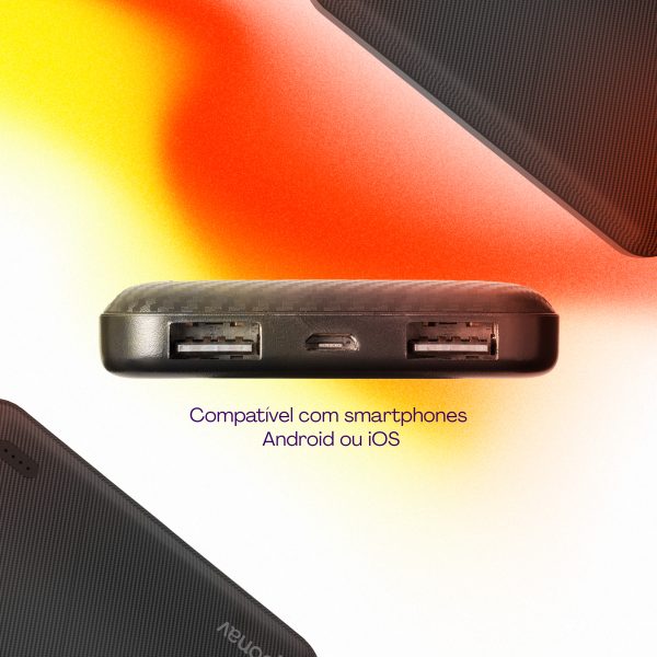 CARREGADOR PORTÁTIL UNIVERSAL 5.000mAh Geonav Essential Preto - Imagem 4