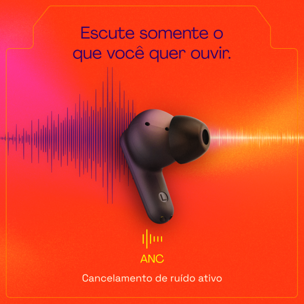 FONE DE OUVIDO TWS COM ANC E ENC HARMONYWAVE PRETO - Imagem 2