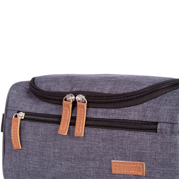 NECESSAIRE SESTINI QUADRADA MÉDIA CINZA - Imagem 2
