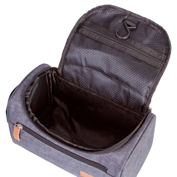 NECESSAIRE SESTINI QUADRADA MÉDIA CINZA - Imagem 3