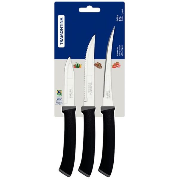 FACA - TRAMONTINA - JOGO FELICE 3PCS INOX CABO