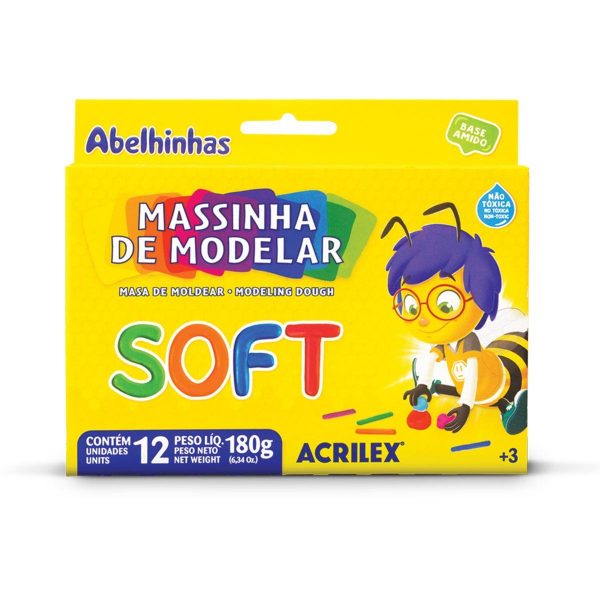 ACRILEX - MASSA DE MODELAR - 12 CORES (PACTE 12 UNID.)