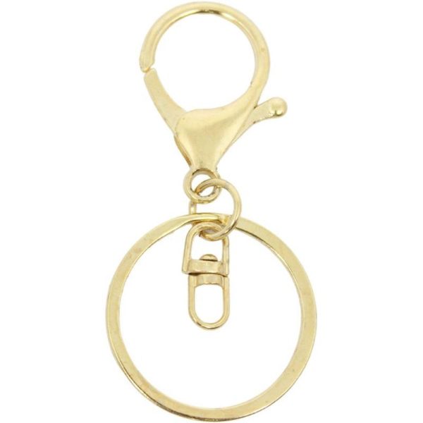 KIT - FECHO LAGOSTA COM ARGOLA - DOURADO (PACTE 10 UNID.)