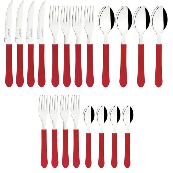 FAQUEIRO LEME 20PC INOX - TRAMONTINA VERMELHO - Imagem 4