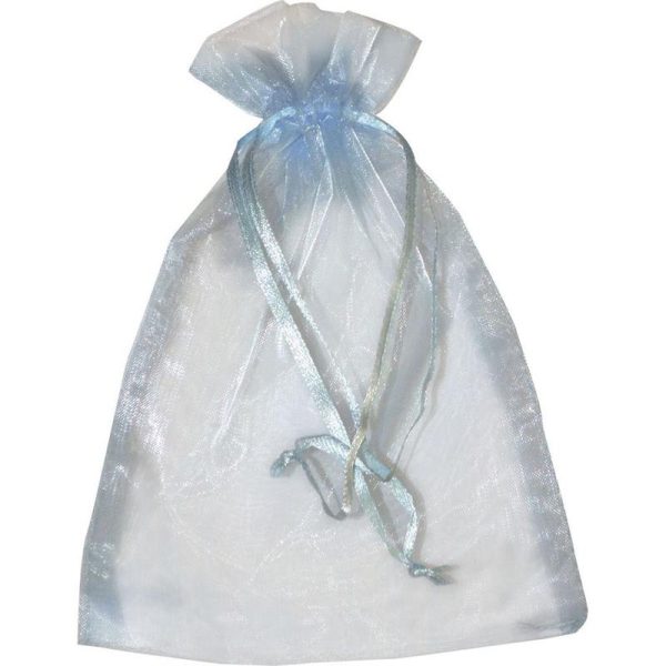 KIT - SACO DE ORGANZA 10X15CM - AZUL (PACTE 10 UNID.)