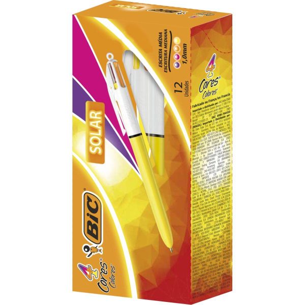 BIC - CANETA FASHION 4 CORES (CX 12 UNID.)