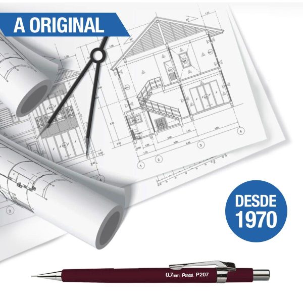 PENTEL - LAPISEIRA 0,5MM - METALIZADA AZUL (CX 6 UNID.) - Imagem 2