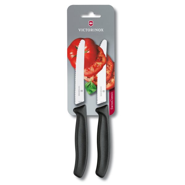 CONJUNTO COM 2 FACAS SWISS CLASSIC COM PONTA ARREDONDADA E LÂMINA SERRILHADA 11CM