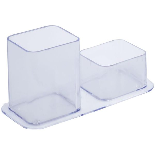 DELLO - PORTA CANETA (2 COMP) - CRISTAL - Imagem 2